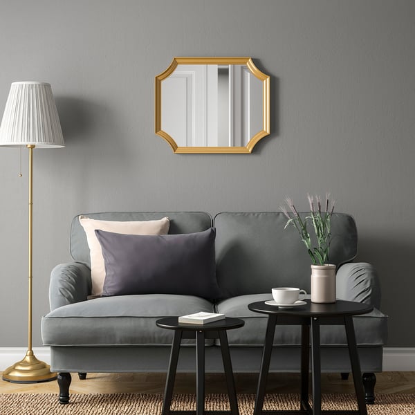 SVANSELE - SVANSELE Mirror, gold-colour, 53x63 cm