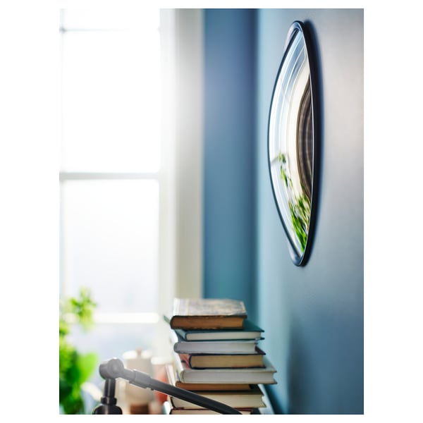 SVARTBJÖRK decorative convex mirror, black, 41 cm