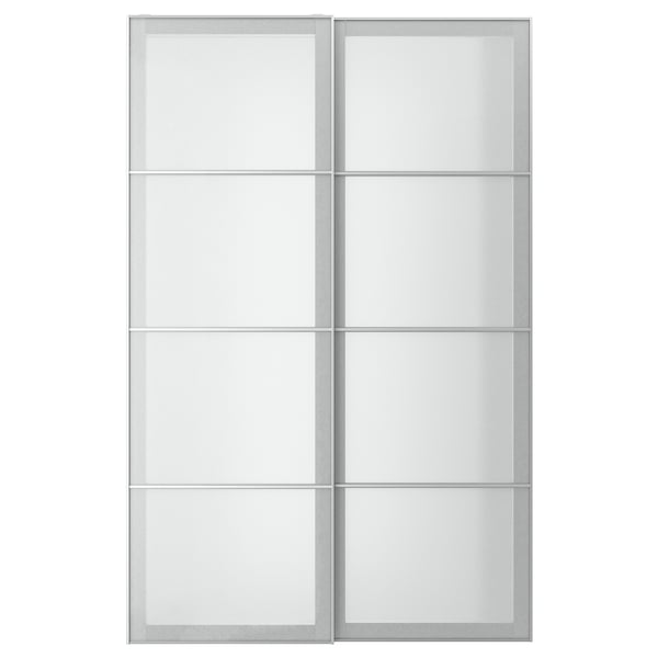 SVARTISDAL pair of sliding doors, white paper effect, 150x236 cm