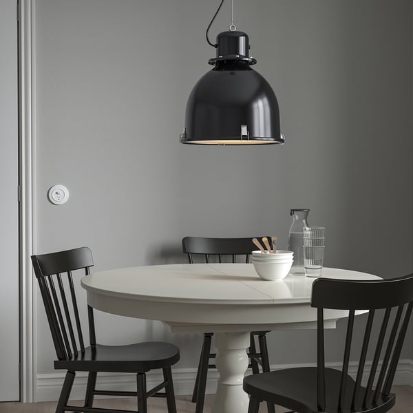 SVARTNORA pendant lamp, black, 38 cm