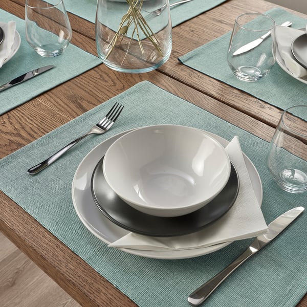 SVARTSENAP place mat, green-blue, 35x45 cm