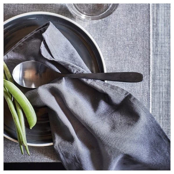 Ikea SVARTSENAP - Napkin, dark grey, 35x35 cm