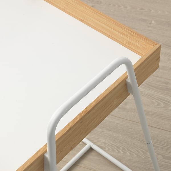 SVENARUM side table, bamboo/white, 39x51 cm
