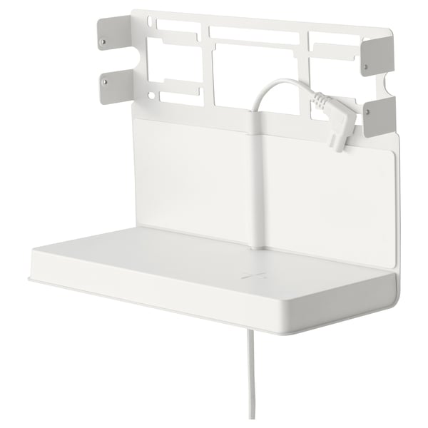 SYMFONISK shelf w wireless charger, white, 306 mmx220 mmx133 mm cm