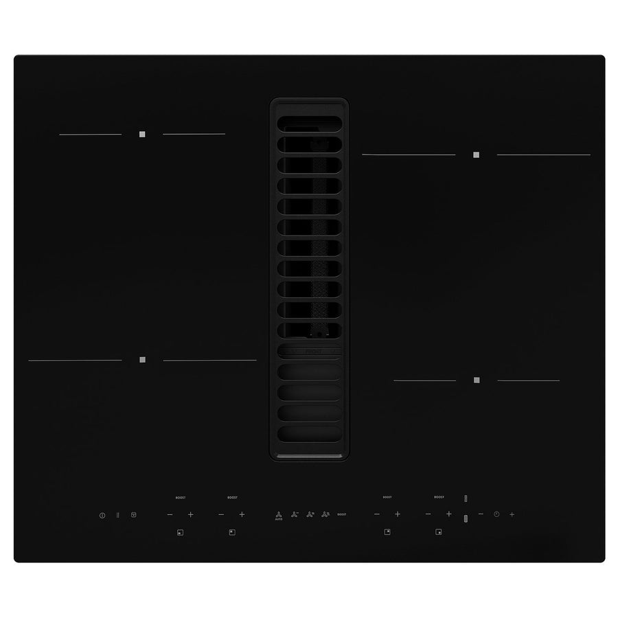 TÄCKNAN induction hob/integrated extractor, IKEA 300 black, 56.0x50.0x49.0 cm