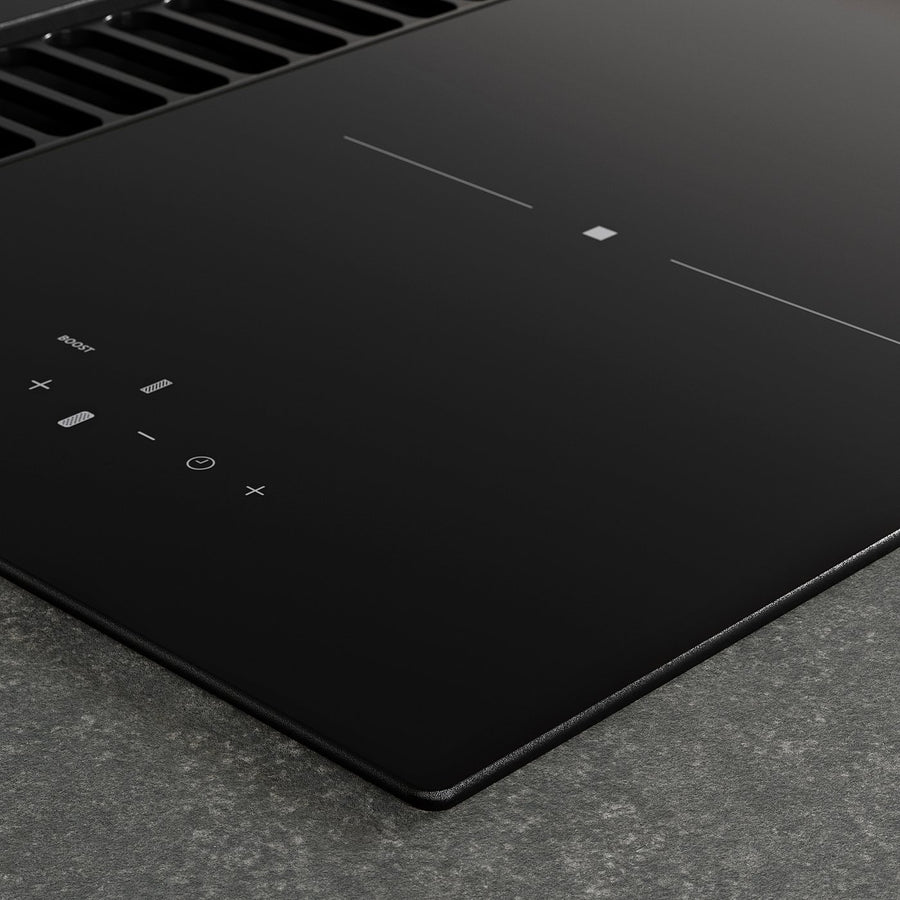 TÄCKNAN induction hob/integrated extractor, IKEA 300 black, 56.0x50.0x49.0 cm