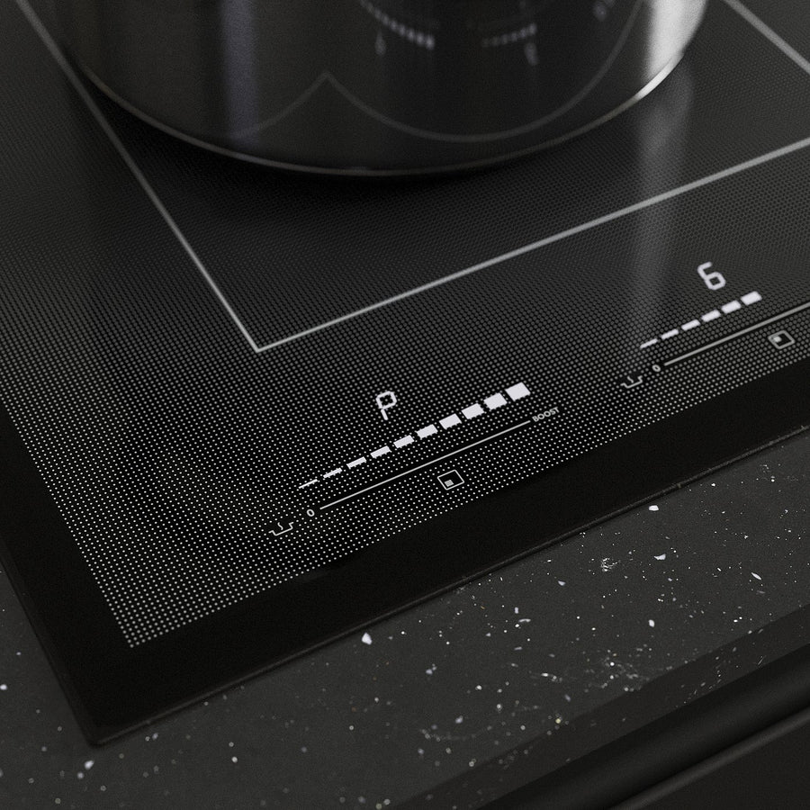 TÄCKNAN induction hob/integrated extractor, IKEA 500 black, 75.5x50.0x49.0 cm