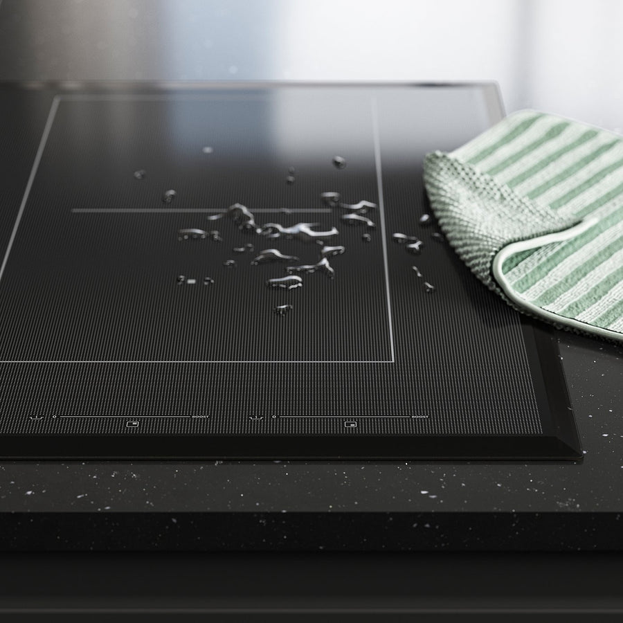 TÄCKNAN induction hob/integrated extractor, IKEA 500 black, 75.5x50.0x49.0 cm