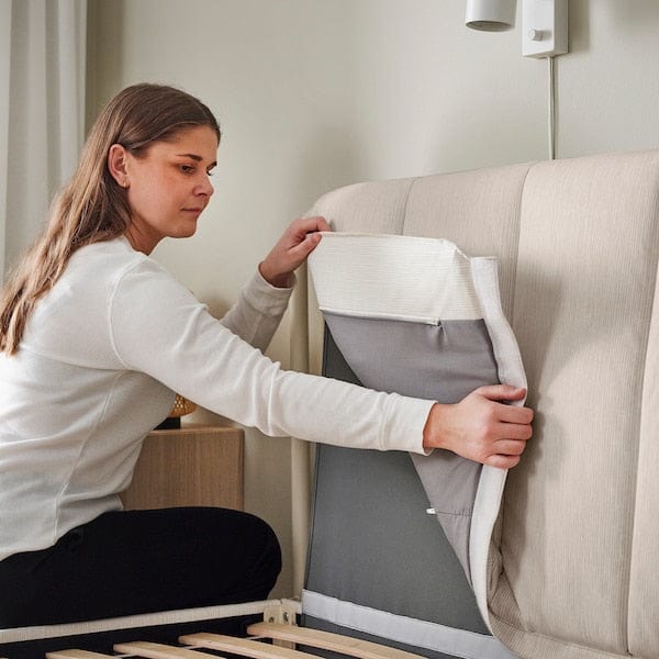 Ikea TÄLLÅSEN - Struttura letto imbottita, Kulsta beige chiaro/Lönset, ,