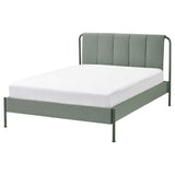 TÄLLÅSEN upholstered bed frame, Kulsta grey-green/Lillhällan, 140x200 cm