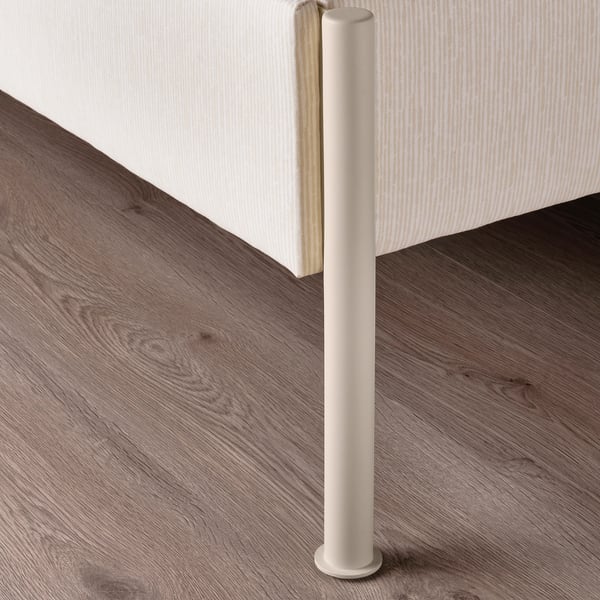 TÄLLÅSEN upholstered bed frame with mattress, Kulsta light beige/Valevåg extra firm, 160x200 cm