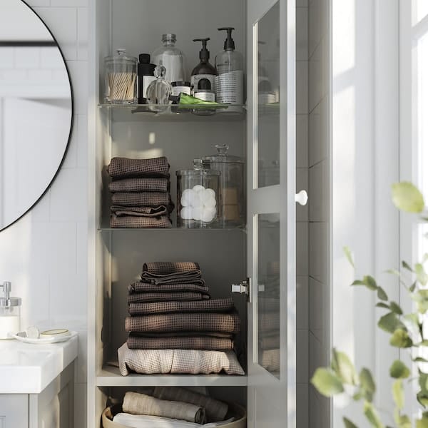 Ikea TÄNNFORSEN - Tall cabinet with door, light grey,40x35x195 cm