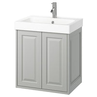 TÄNNFORSEN / ORRSJÖN wash-stnd w drs/deep wash-basin/tap, light grey, 62x49x72 cm