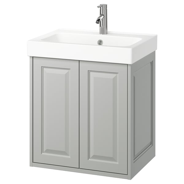 TÄNNFORSEN / ORRSJÖN wash-stnd w drs/deep wash-basin/tap, light grey, 62x49x72 cm