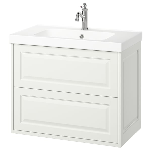 TÄNNFORSEN / ORRSJÖN wash-stnd w drawers/wash-basin/tap, white, 82x49x69 cm