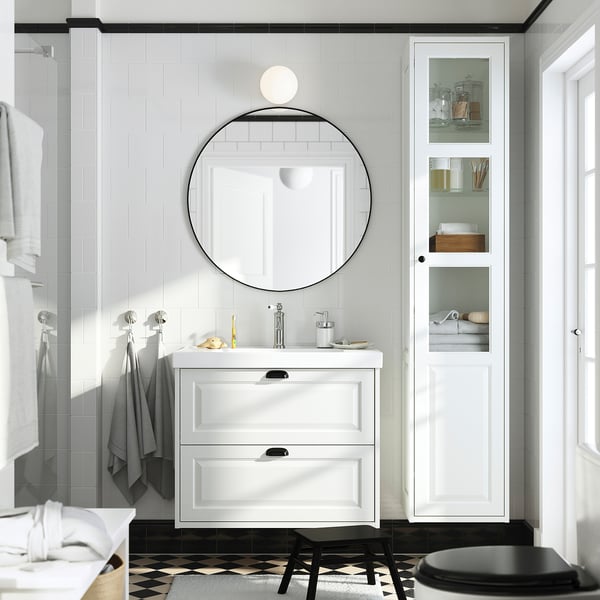 TÄNNFORSEN / ORRSJÖN wash-stnd w drawers/wash-basin/tap, white, 82x49x69 cm