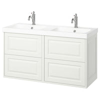 TÄNNFORSEN / ORRSJÖN wash-stand/wash-basin/taps, white, 122x49x74 cm