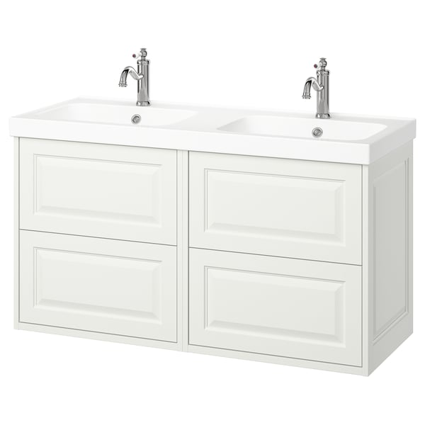 TÄNNFORSEN / ORRSJÖN wash-stand/wash-basin/taps, white, 122x49x74 cm