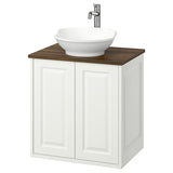 TÄNNFORSEN / VÄSTERSJÖN wash-stnd w doors/wash-basin/tap, white/brown walnut effect, 62x49x79 cm