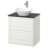 TÄNNFORSEN / VÄSTERSJÖN wash-stnd w drawers/wash-basin/tap, white/black marble effect, 62x49x79 cm