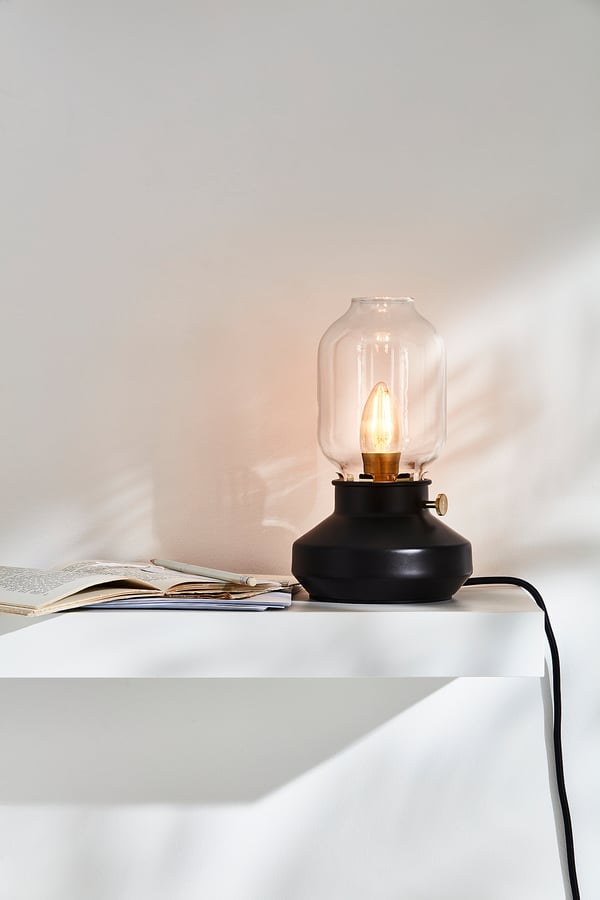 TÄRNABY table lamp, dimmable anthracite, 25 cm