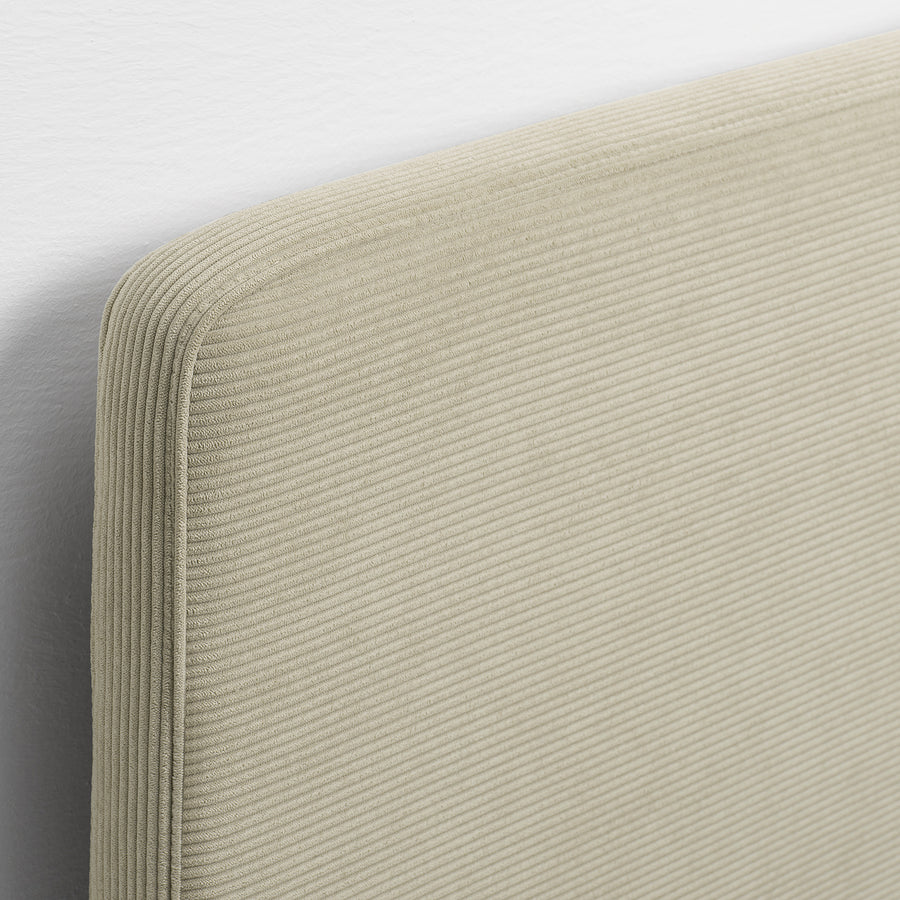 TÄRNKULLEN upholstered bed frame, Kelinge beige/Luröy, 140x200 cm