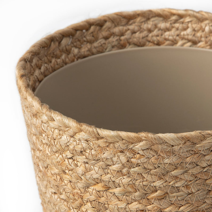TÄRNMÅS plant pot, indoor/beige/black, 15 cm