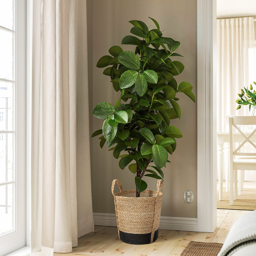 TÄRNMÅS plant pot, indoor/beige/black, 24 cm