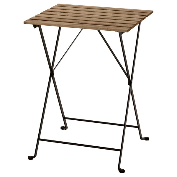TÄRNÖ table, outdoor, black/light brown stained, 55x54 cm