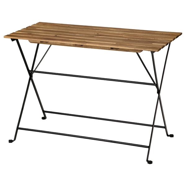 TÄRNÖ table, outdoor, black/light brown stained, 100x54 cm