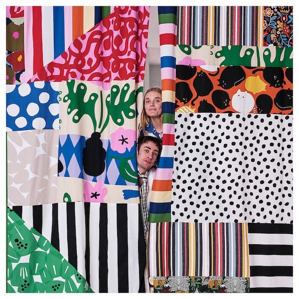 Ikea TAGGLUSERN - Pre-cut fabric, black/white, 150x300 cm