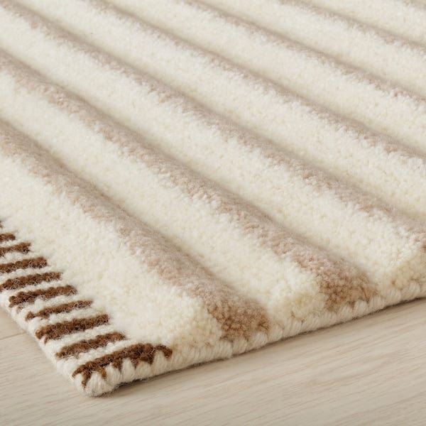 Ikea TÅGSPÅR - Rug, high pile, white/beige, 170x240 cm