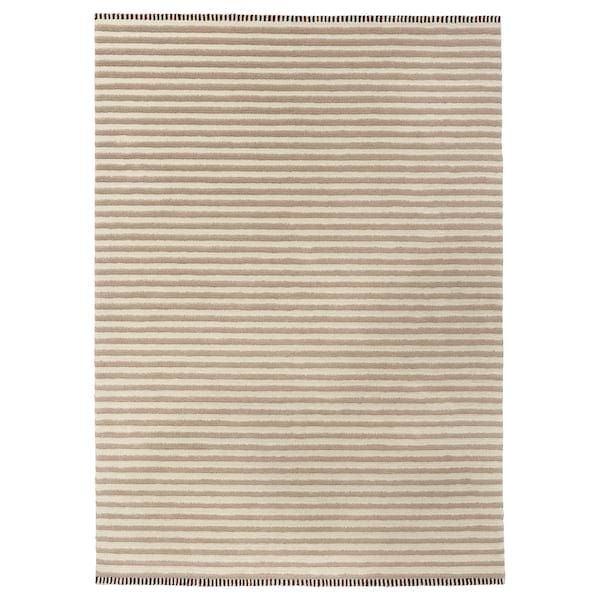 Ikea TÅGSPÅR - Rug, high pile, white/beige, 170x240 cm
