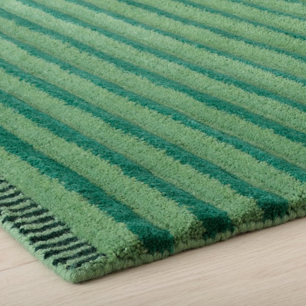 TÅGSPÅR rug, high pile, green, 200x300 cm