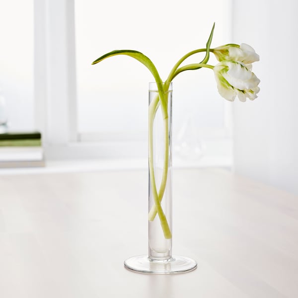 TAJT vase, clear glass, 23 cm