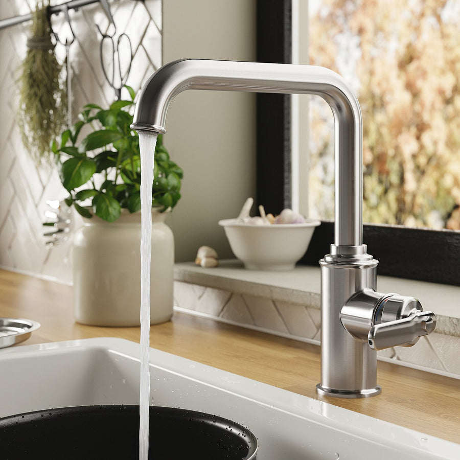 TAKSJÖN kitchen mixer tap single side lever, stainless steel colour
