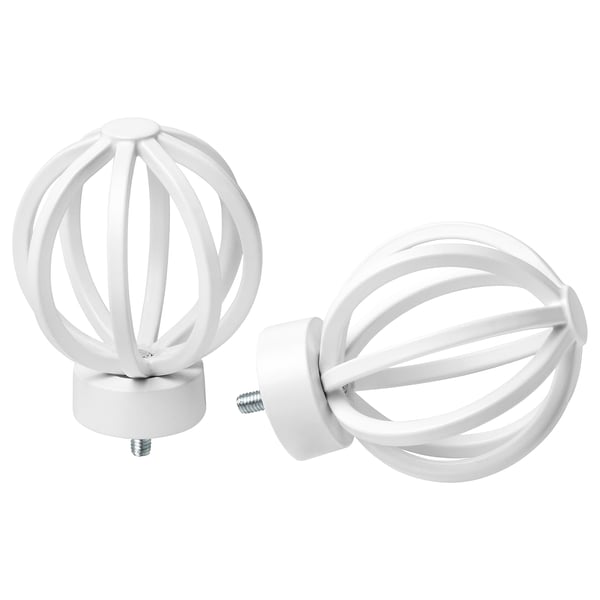 TALLBARSMAL finials, 1 pair, white, 6 cm