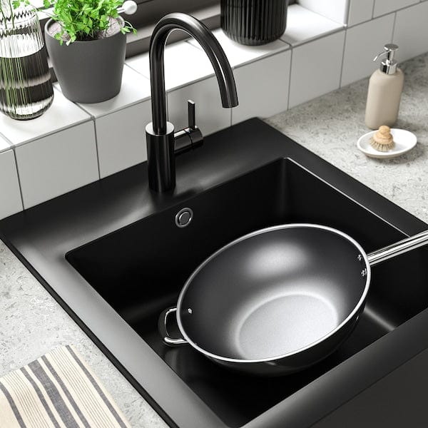 Ikea TALLSJÖN - Sink with visible front, dark gray/stone effect,60x65 cm