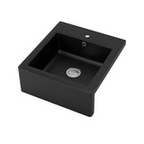 TALLSJÖN sink bowl w visible front, dark grey/stone effect, 60x65 cm