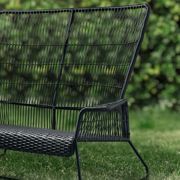TALLSKÄR 2-seat sofa, outdoor, anthracite, 132x106x82 cm