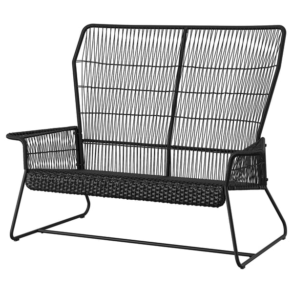 TALLSKÄR 2-seat sofa, outdoor, anthracite, 132x106x82 cm