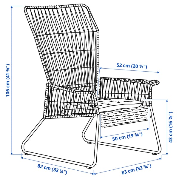 TALLSKÄR 4-seat, lounge set, outdoor anthracite/Kuddarna light grey-beige, 83x106x82 cm