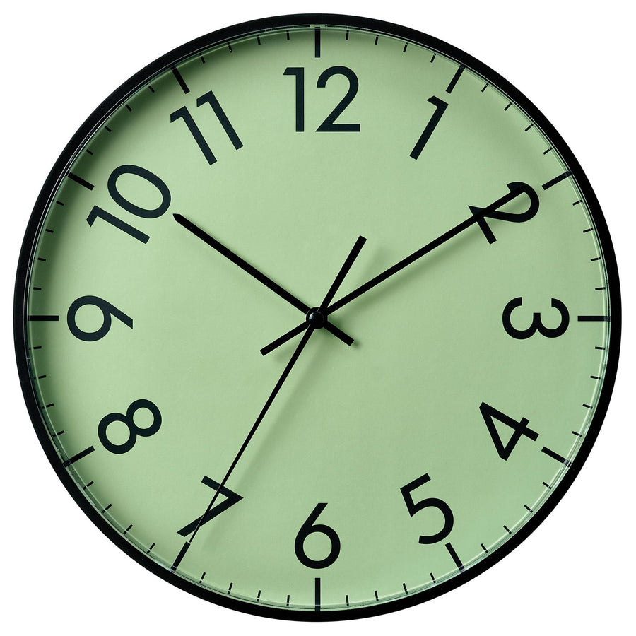 TALLSPARV wall clock, black/green, 28 cm