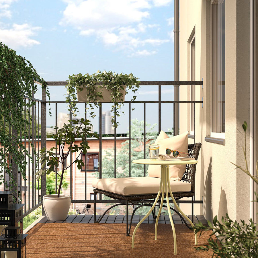 TÅNEBRO side table, in/outdoor/pale yellow, 46 cm