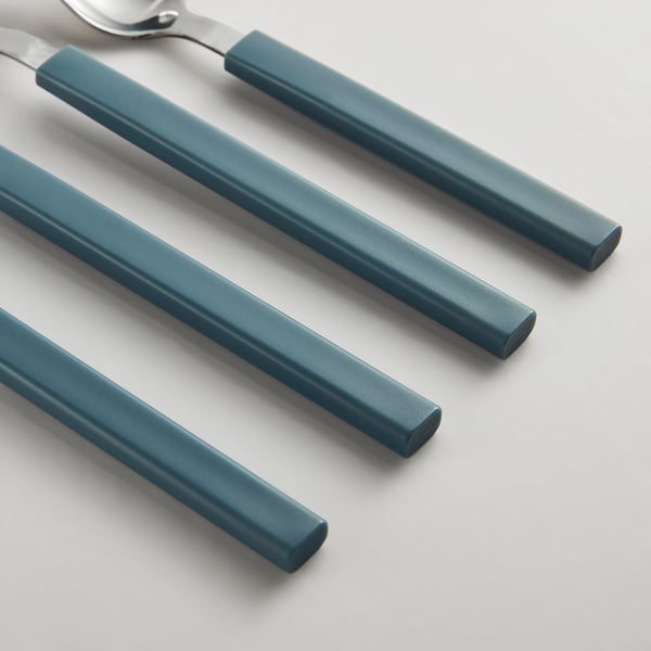 TÅNGMÄRLA 16-piece cutlery set, dark grey-blue