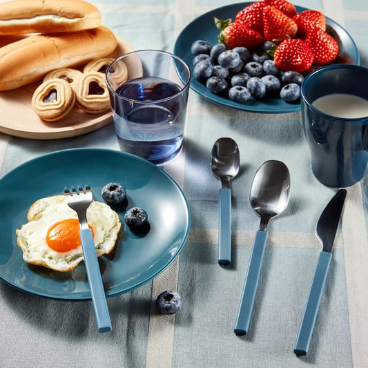 TÅNGMÄRLA 16-piece cutlery set, dark grey-blue