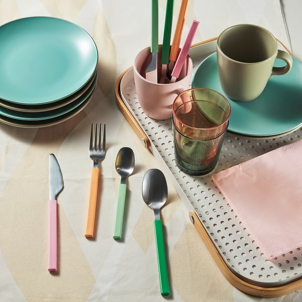 TÅNGMÄRLA 16-piece cutlery set, multicolour