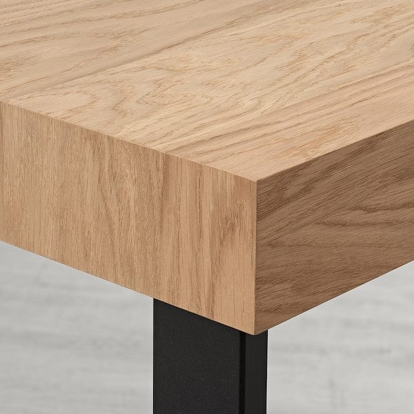 Ikea TARSELE - Extendable table, oak veneer/black, 150/200x80 cm