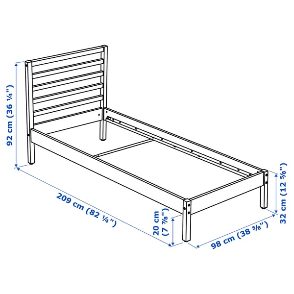 TARVA bed frame, white stained/Luröy, 200x90 cm