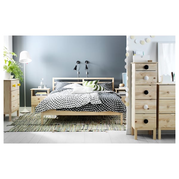TARVA bed frame, pine/Lindbåden, 160x200 cm